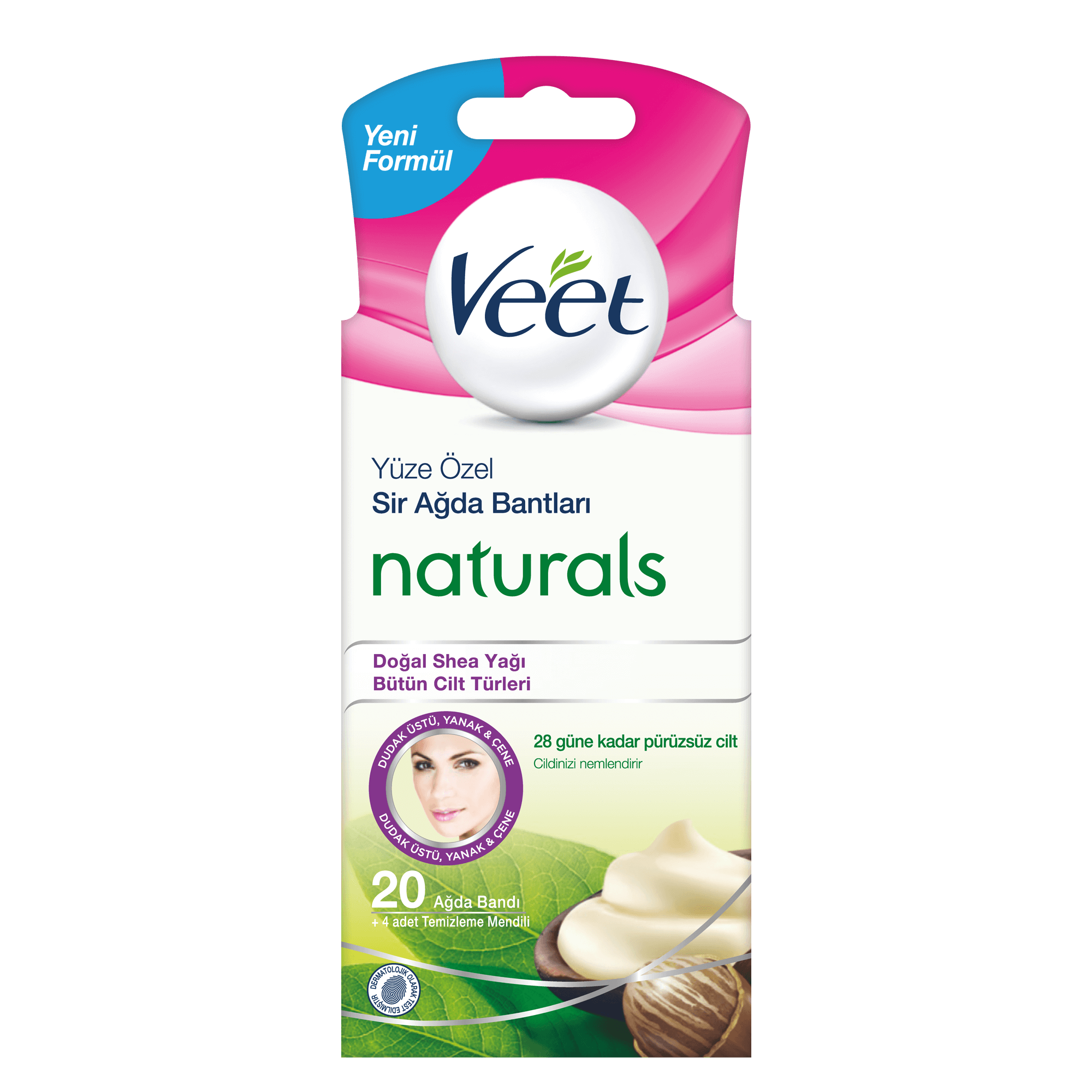 Veet Naturals - Yüz Bölgesi - 20'li Sir Ağda Bantları | Veet